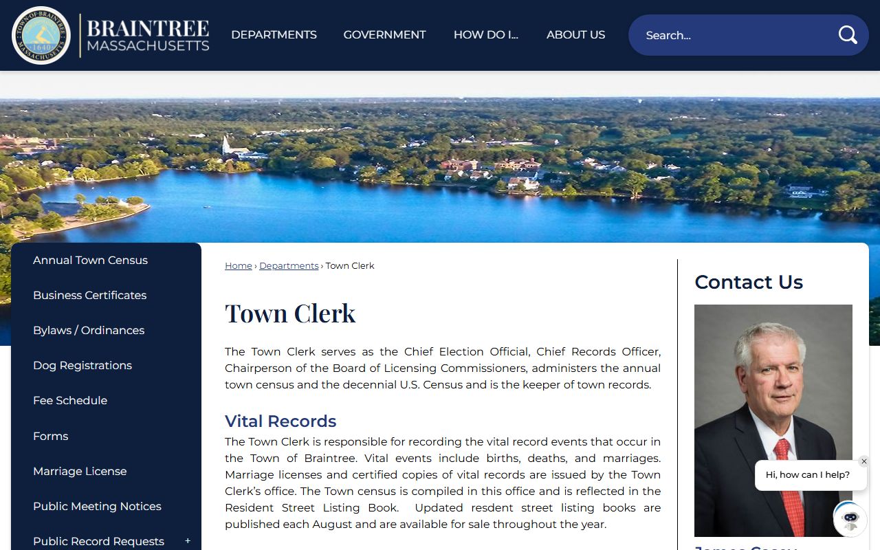 Braintree people search town clerk