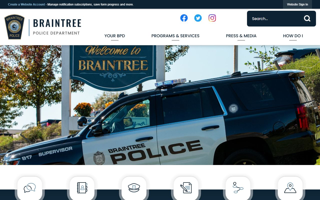 Braintree people search police department