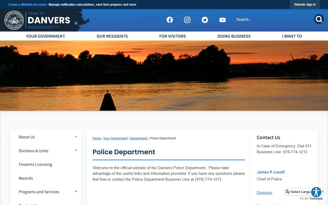Danvers people search police department