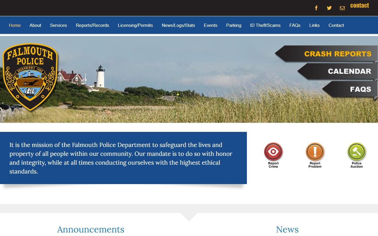 Falmouth people search police department