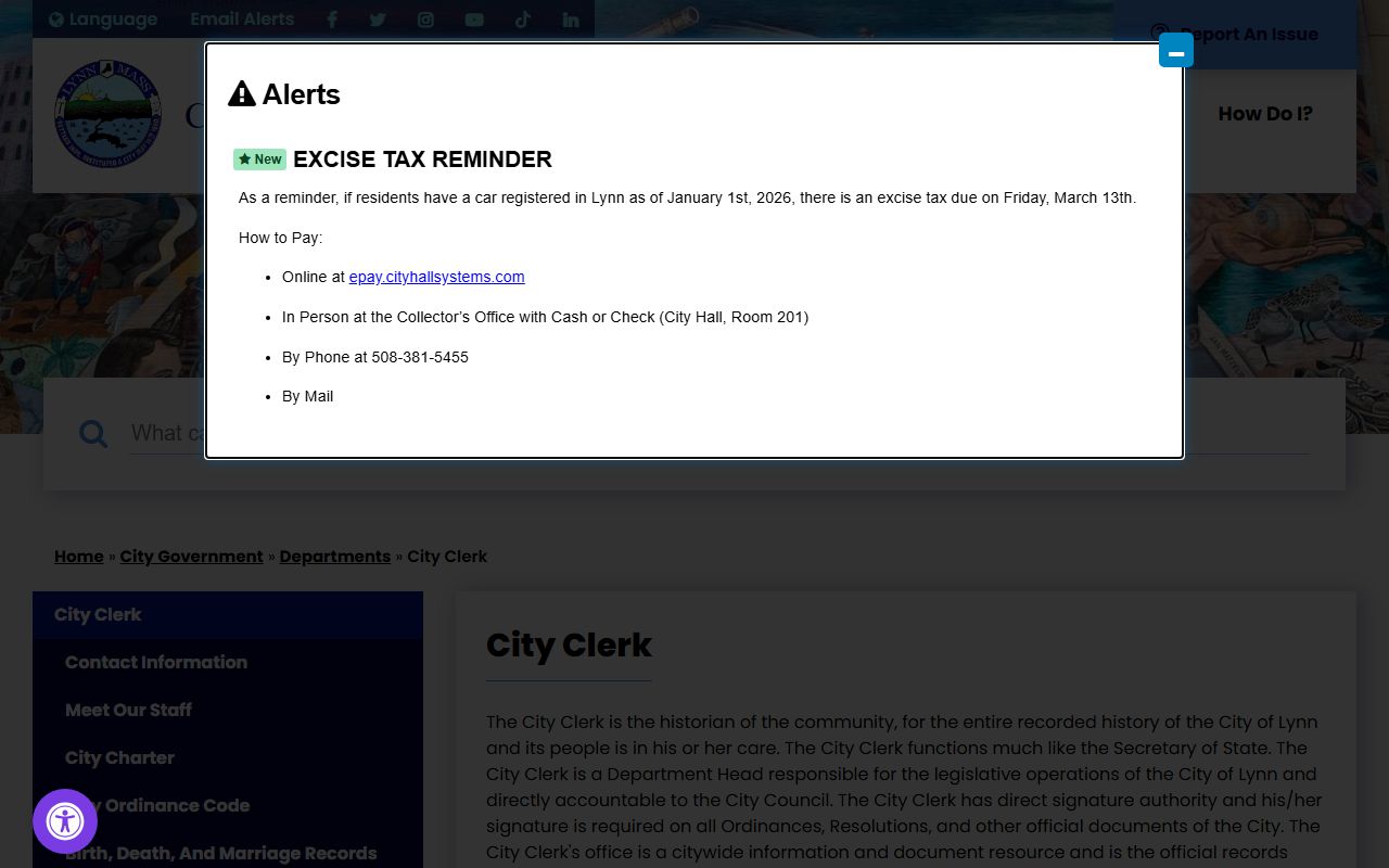 Lynn people search city clerk records