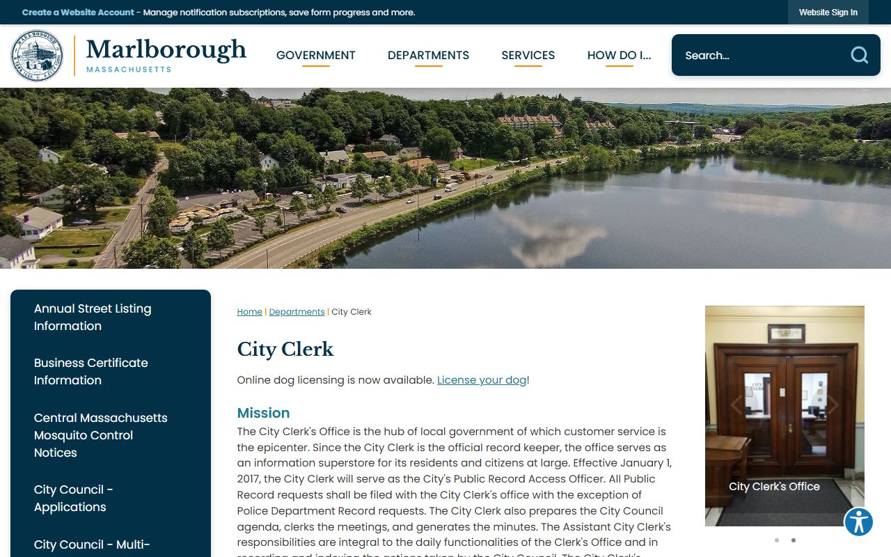 Marlborough people search city clerk page