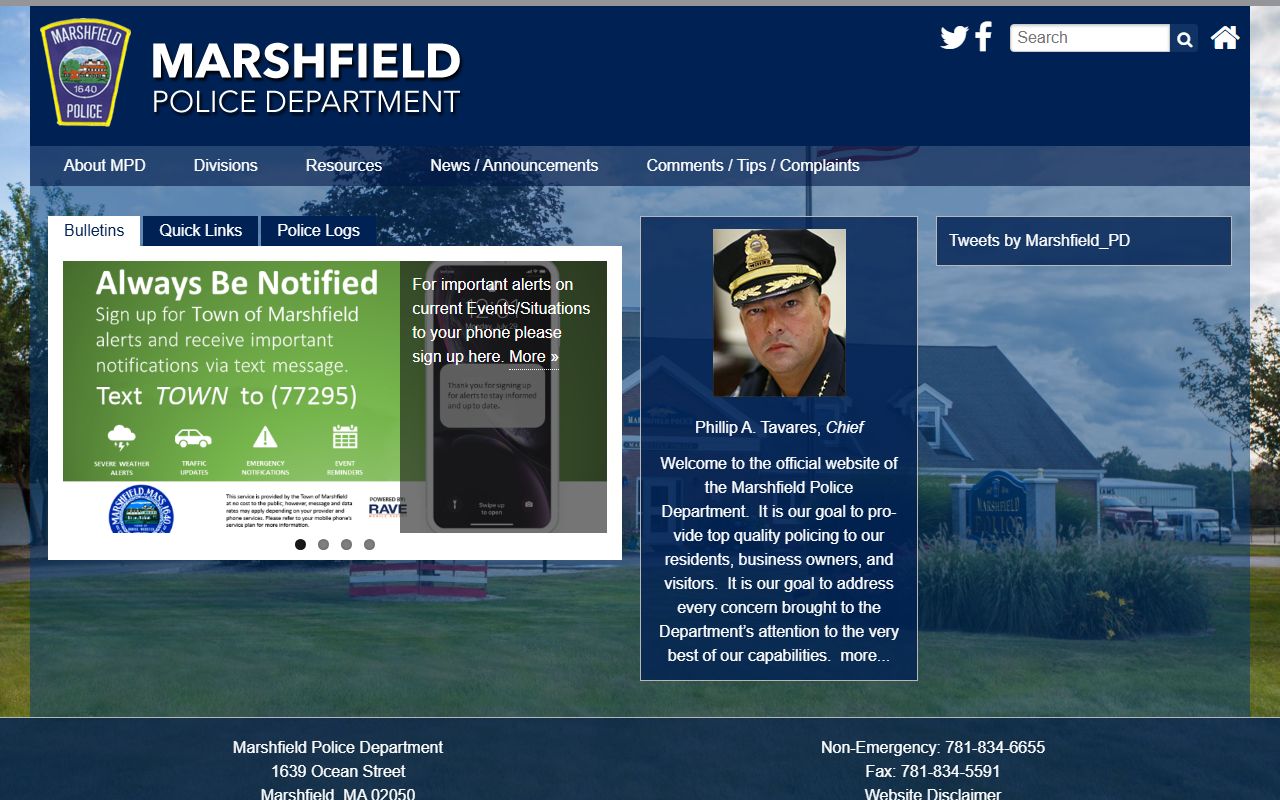 Marshfield people search police department records page