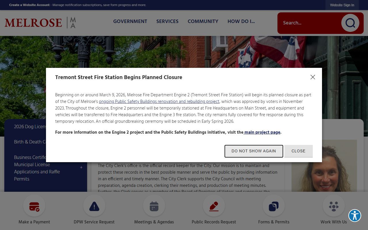 Melrose city clerk people search records