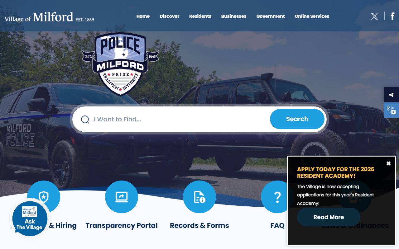 Milford people search police department