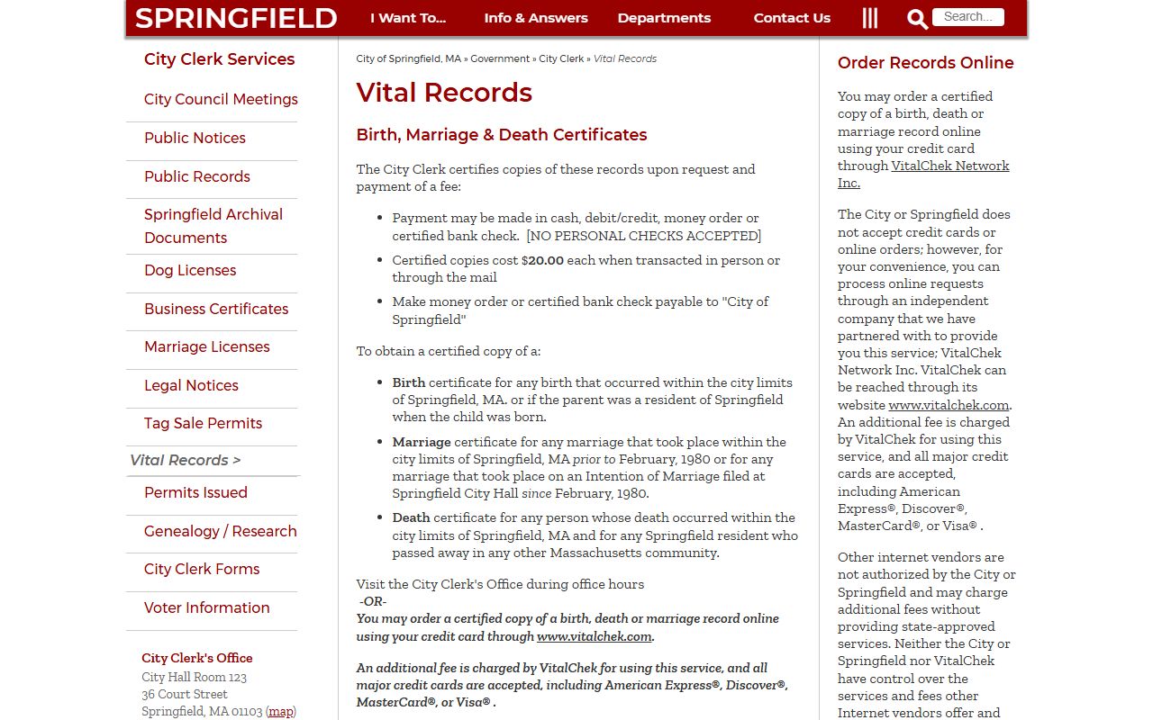 Springfield people search vital records division