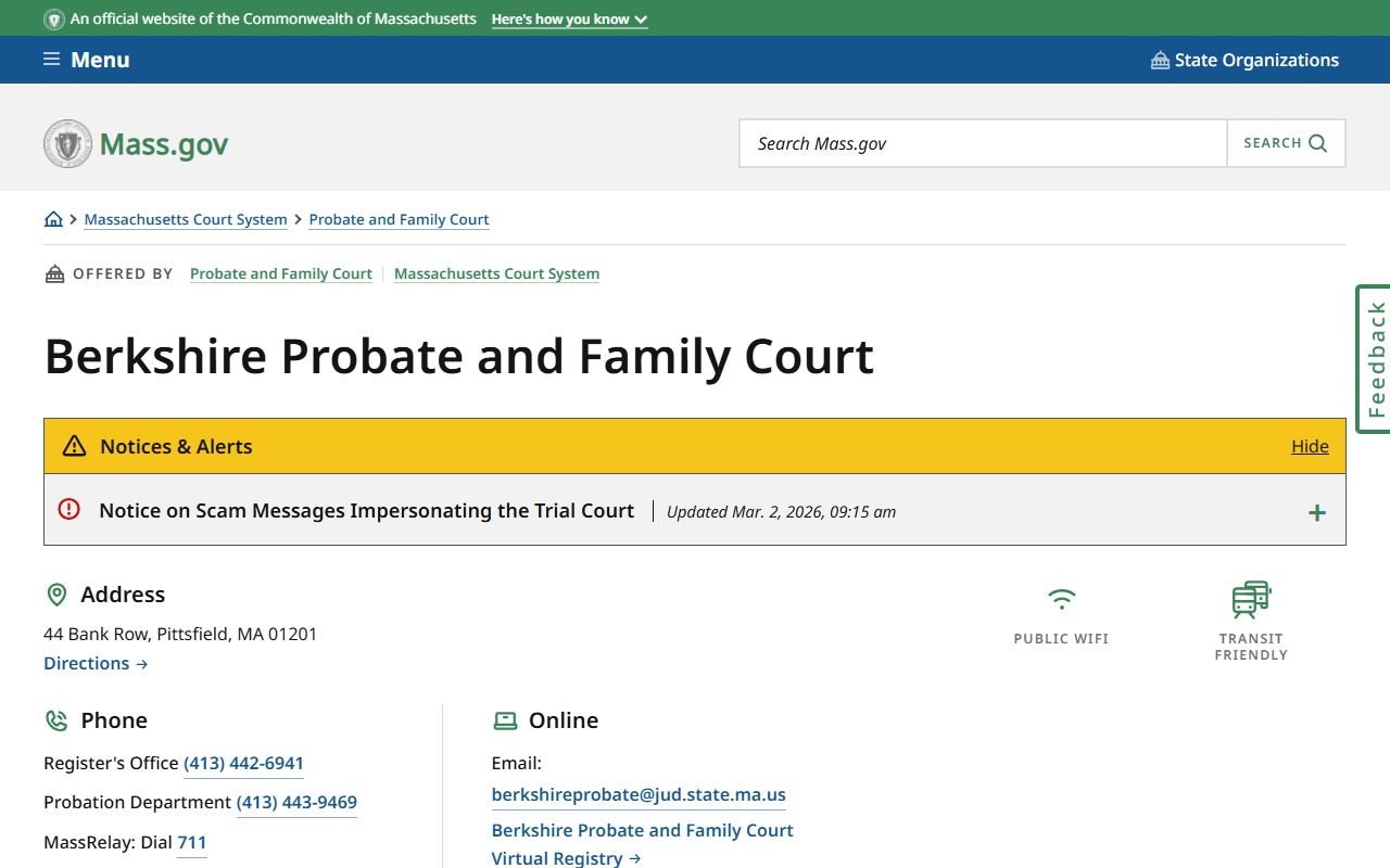 Berkshire County Probate and Family Court people search records