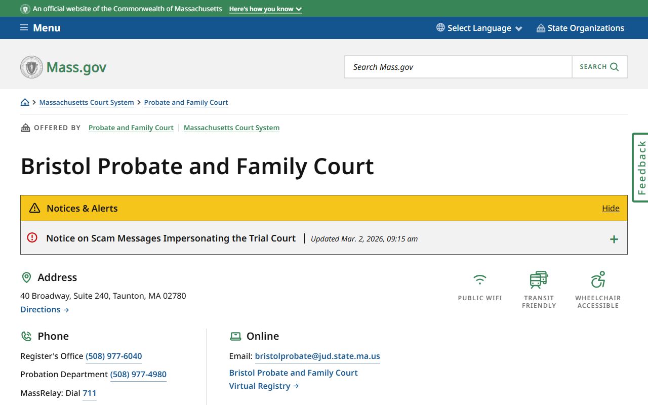 Bristol County Probate and Family Court people search records