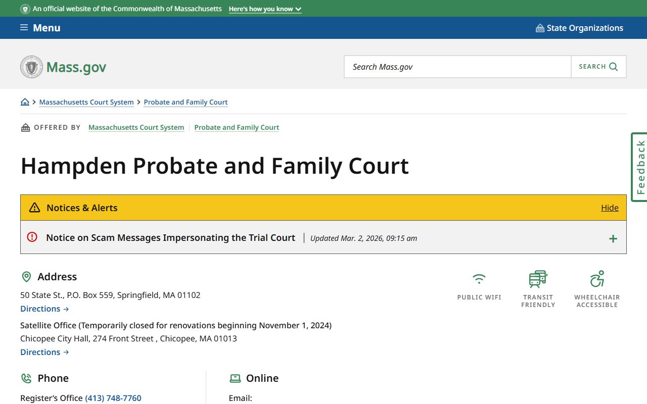 Hampden County Probate and Family Court people search