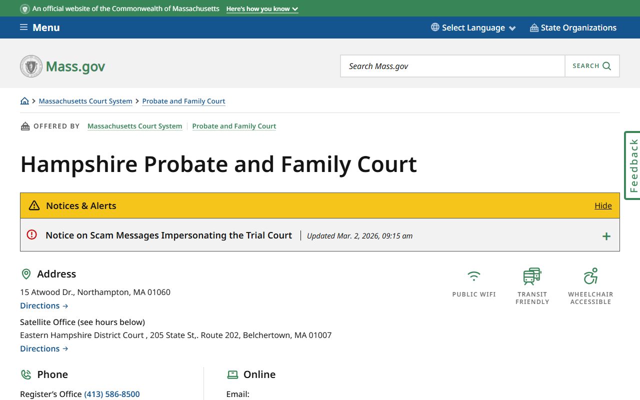 Hampshire County Probate and Family Court people search