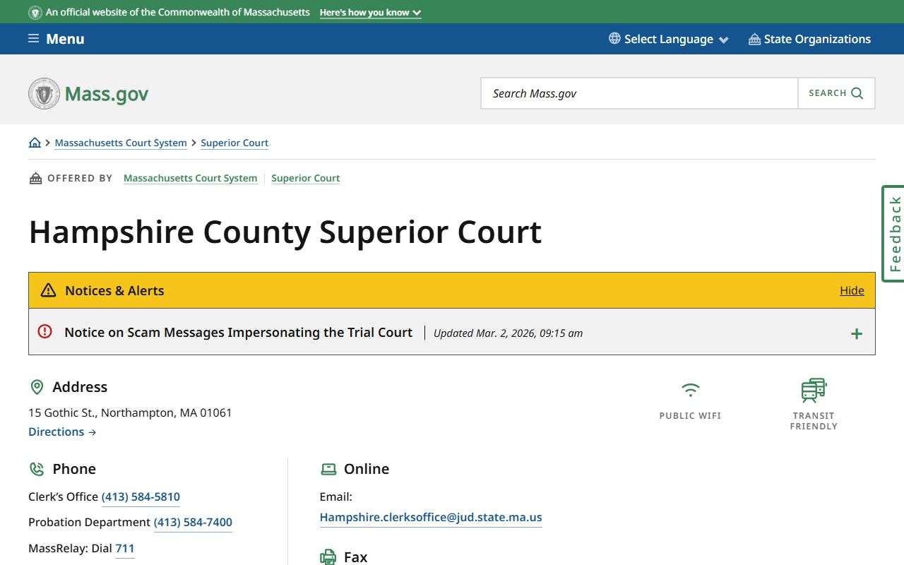 Hampshire County Superior Court people search records