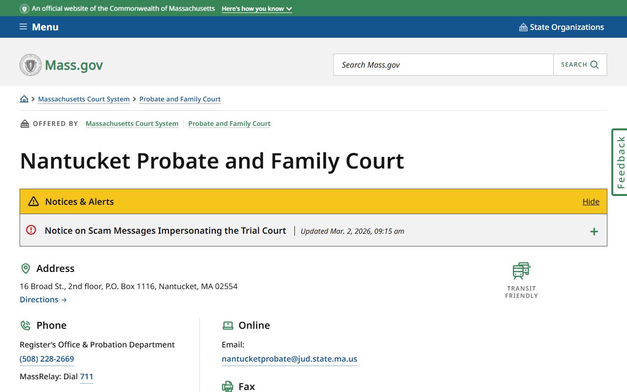 Nantucket County Probate and Family Court people search records