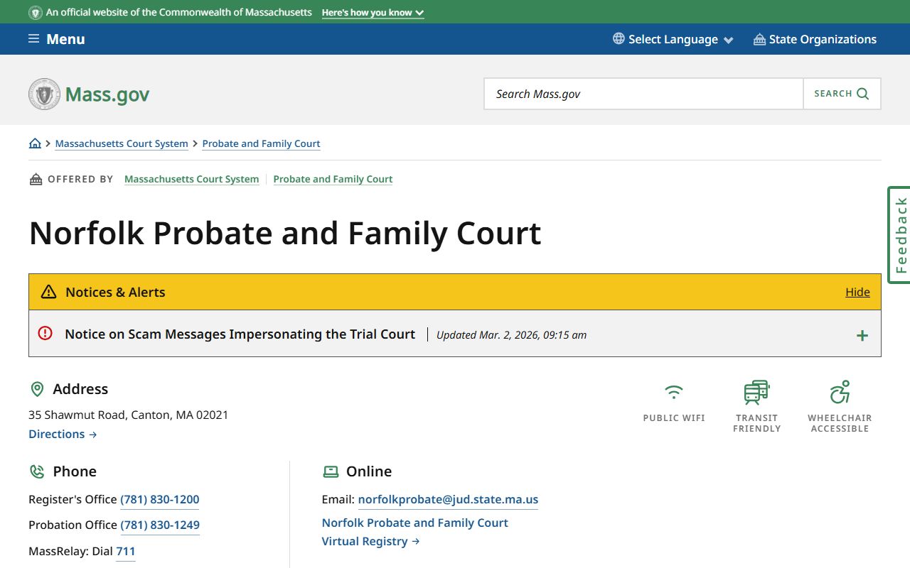 Norfolk County people search through Probate and Family Court records