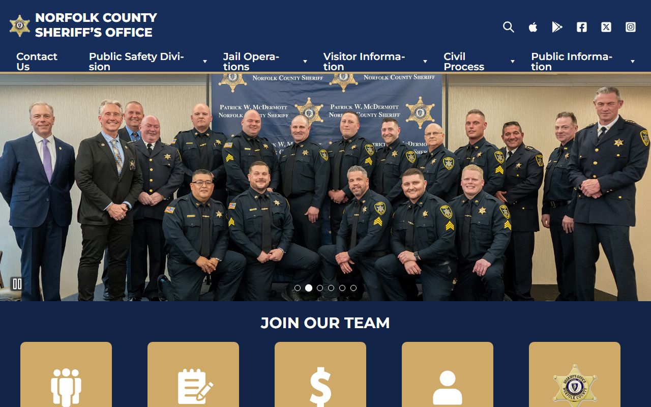 Norfolk County people search at the Sheriff's Office website
