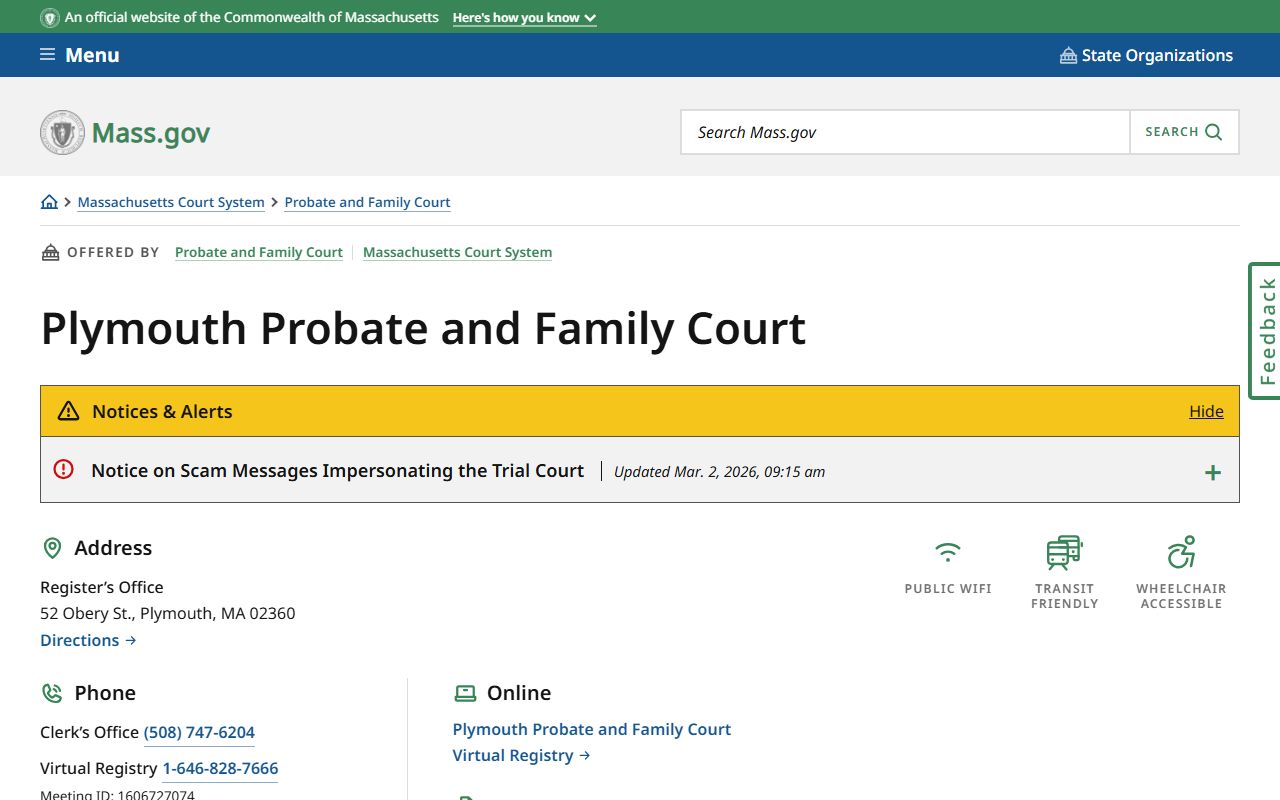 Plymouth County Probate and Family Court people search records