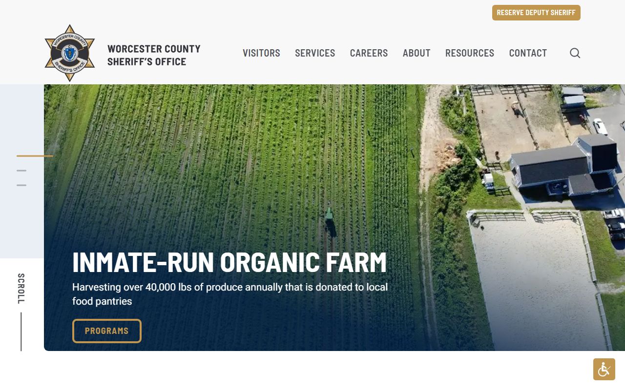 Worcester County people search through the Sheriff's Office website