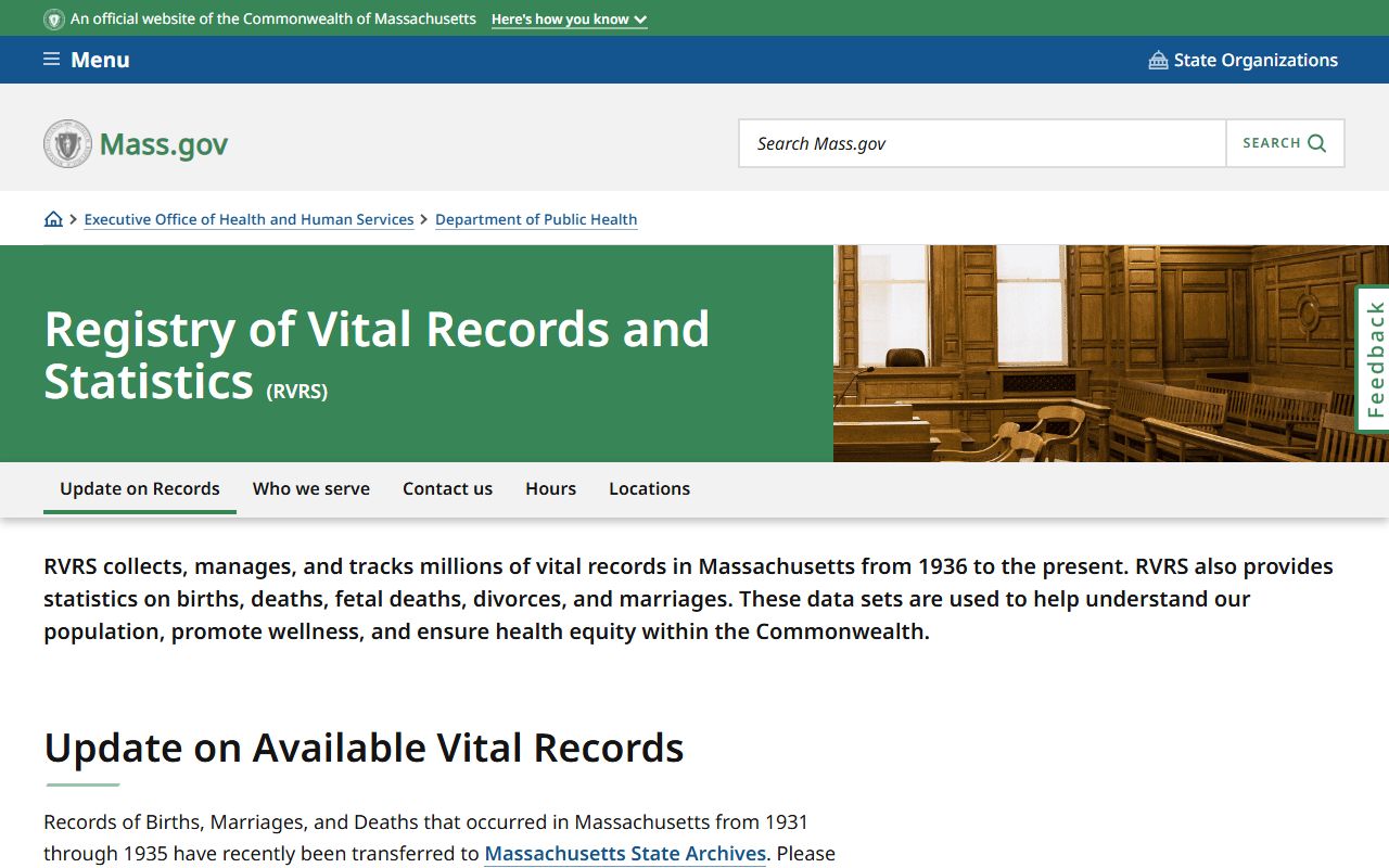 Massachusetts vital records search for people search purposes